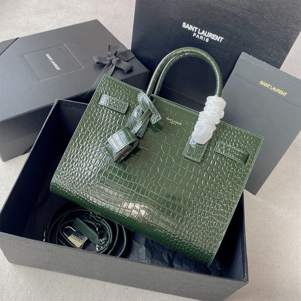 YSL SAC DE JOUR BABY IN CROCODILE-EMBOSSED
