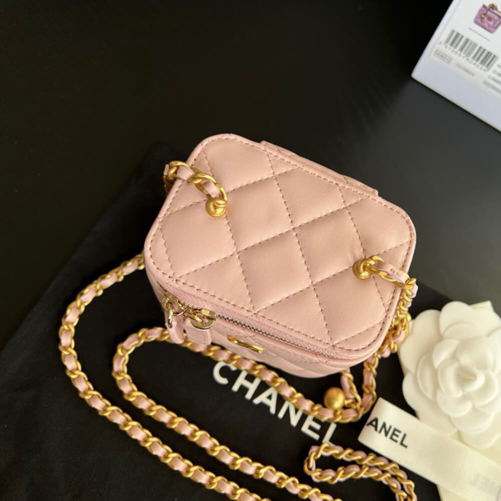 Ch*el quilted pearl crush mini vanity case