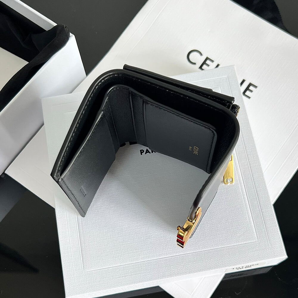 Ce**e compact wallet with coin triomphe in shiny calfskin(high-end grade)