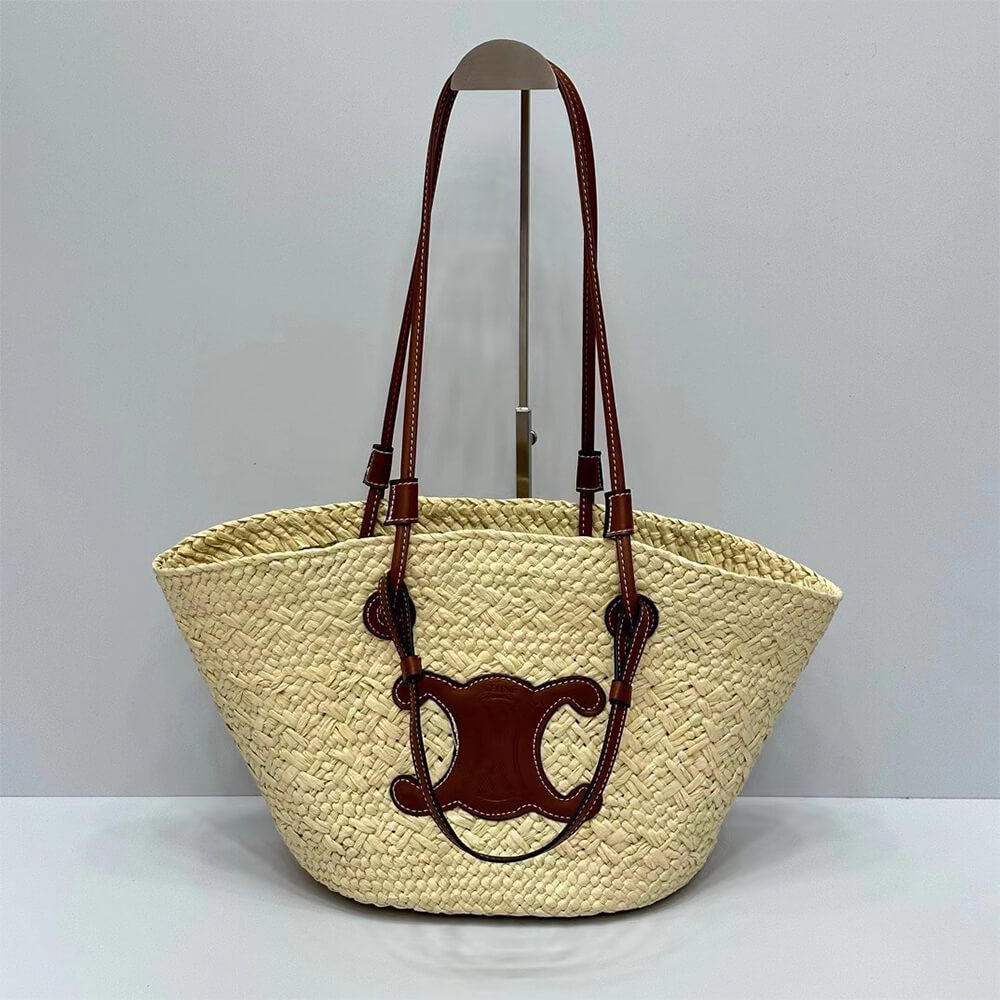 Ce**e classic raffia and calfskin