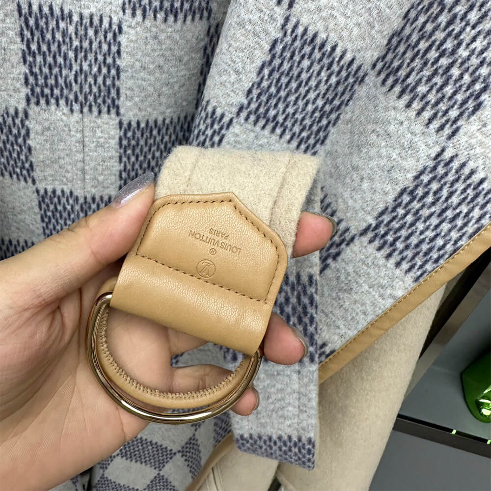 LV Reversible Damier Azur Hooded Wrap Coat(HIGH-END GRADE)