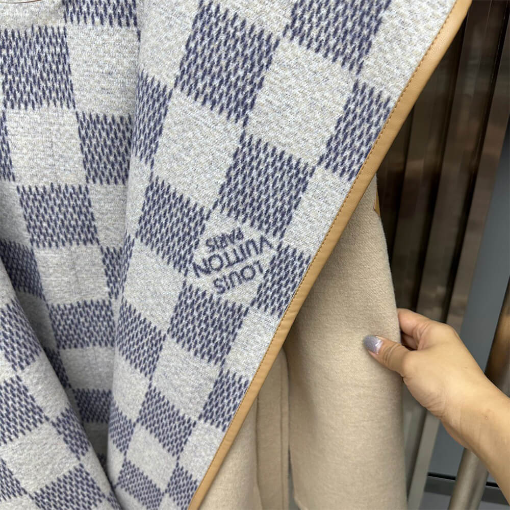 LV Reversible Damier Azur Hooded Wrap Coat(HIGH-END GRADE)