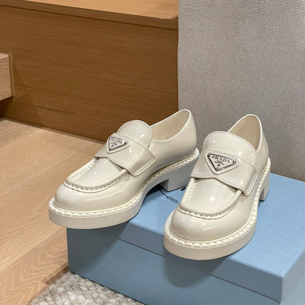 Pra*a chocolate brushed leather loafers
