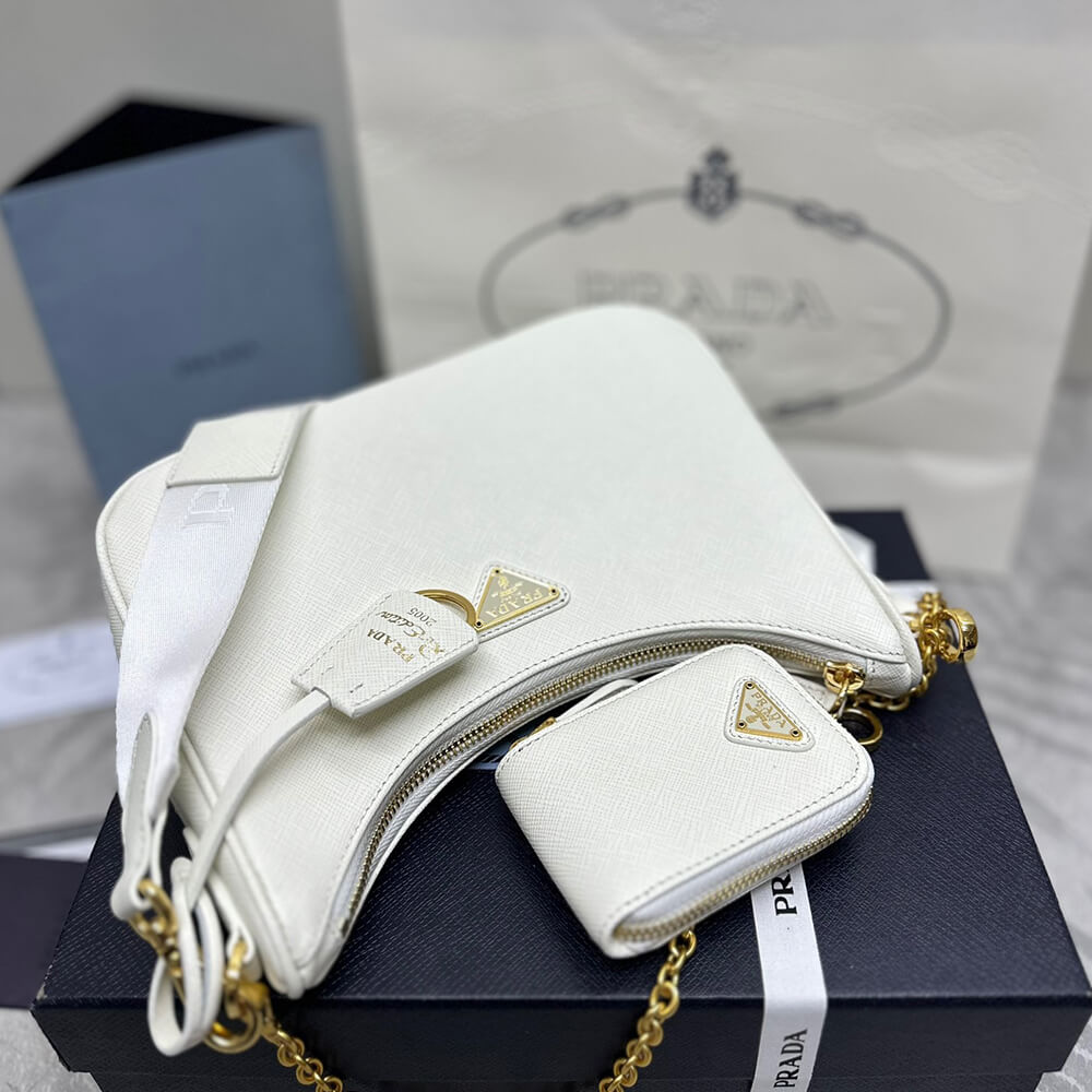 Pra*a re-edition 2005 saffiano leather bag(high-end grade)